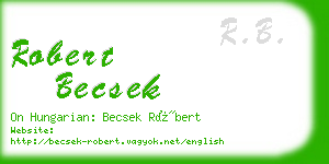 robert becsek business card